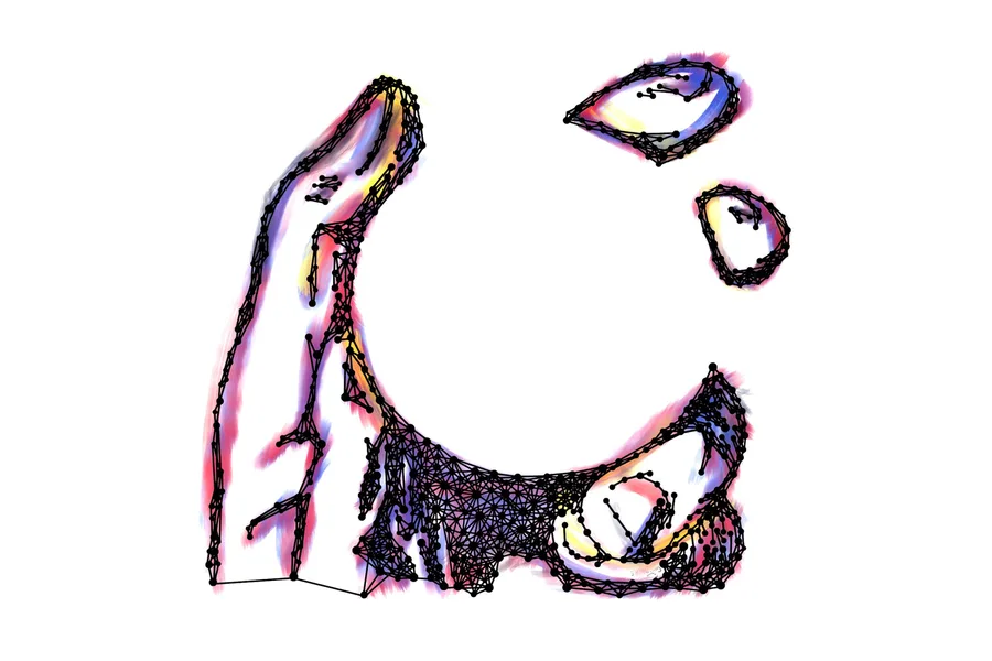 A network-drawn hand flipping a coin